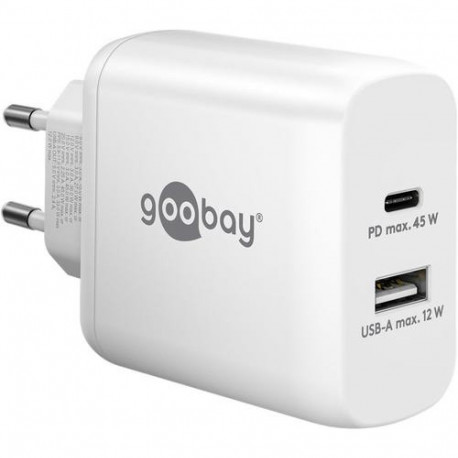 Goobay 65412 mobile device charger Headphones, Laptop, Smartphone, Tablet White AC Indoor