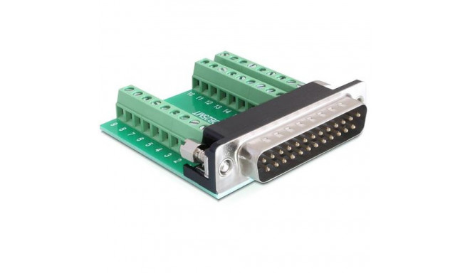 DeLOCK 65318 wire connector Sub-D 25 Black, Green, Silver