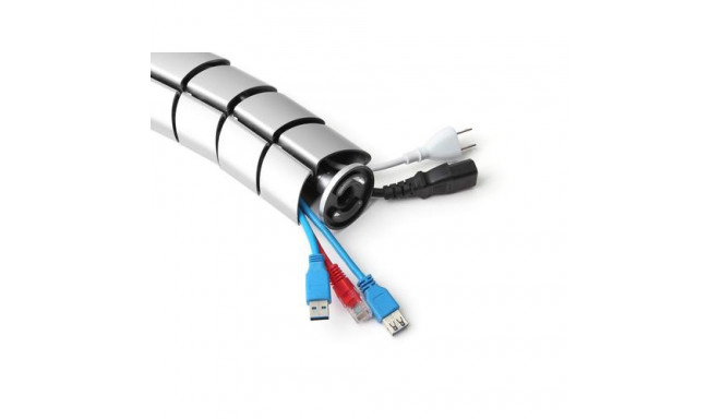 Equip Double-Channel Cable Management Spine, Silver