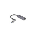 DeLOCK 3 Port USB 5 Gbps Hub + Gigabit LAN with USB Type-C or USB Type-A connector in metal case