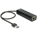 DeLOCK USB 3.0 Hub 3 Port + 1 Port Gigabit LAN 10/100/1000 Mbps