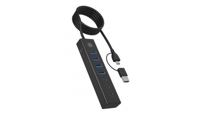 ICY BOX IB-HUB1737-C3 USB 3.2 Gen 1 (3.1 Gen 1) Type-C 5000 Mbit/s Black