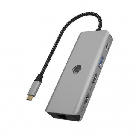 ICY BOX IB-DK4012-CPD Wired USB 3.2 Gen 1 (3.1 Gen 1) Type-C Anthracite, Black