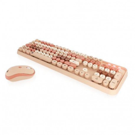 KeySonic KSKM-8200M-RF (DE) keyboard Mouse included Office RF Wireless QWERTZ German Beige, Brown, P