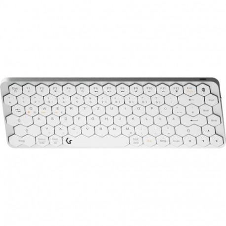KeySonic KSK-5020BT-S (DE) keyboard Office Bluetooth QWERTZ German Aluminium, White