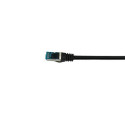 Equip Cat.6A S/FTP Patch Cable, Angled to Straight plug, 2.0m, Black