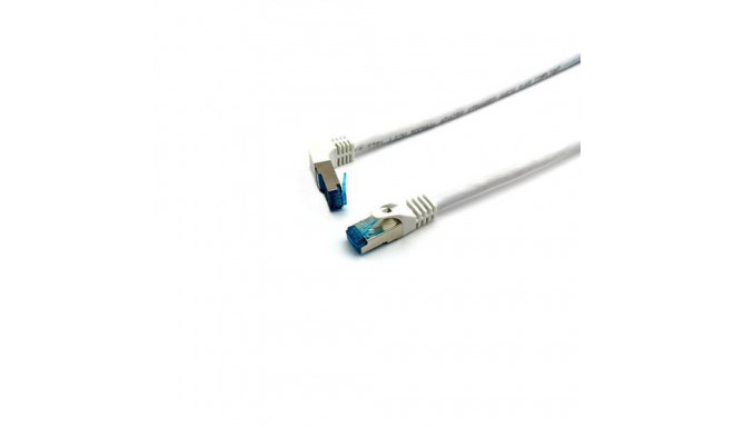 Equip Cat.6A S/FTP Patch Cable, Angled to Straight plug, 2.0m, White