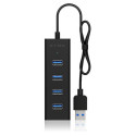 ICY BOX IB-HUB1409-U3 USB 3.2 Gen 1 (3.1 Gen 1) Type-A 5000 Mbit/s Black