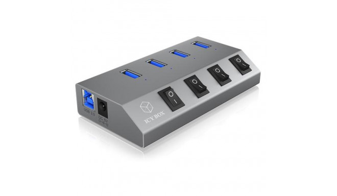 ICY BOX IB-HUB1405 USB 3.2 Gen 1 (3.1 Gen 1) Type-B 5000 Mbit/s Anthracite