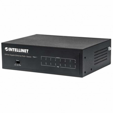 Intellinet 8-Port Gigabit Ethernet PoE+ Switch, IEEE 802.3at/af Power over Ethernet (PoE+/PoE) Compl
