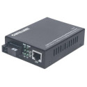 Intellinet Gigabit Ethernet WDM Bi-Directional Single Mode Media Converter, 10/100/1000Base-Tx to 10