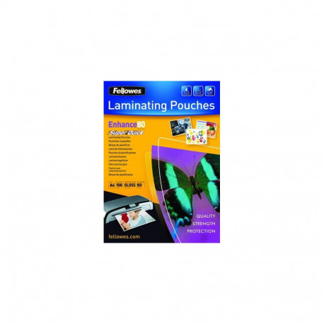 Fellowes SuperQuick A4 Glossy 80 Micron Laminating Pouch