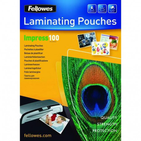 Fellowes | Laminating Pouch | A4 | Clear | Thickness: 100 micron