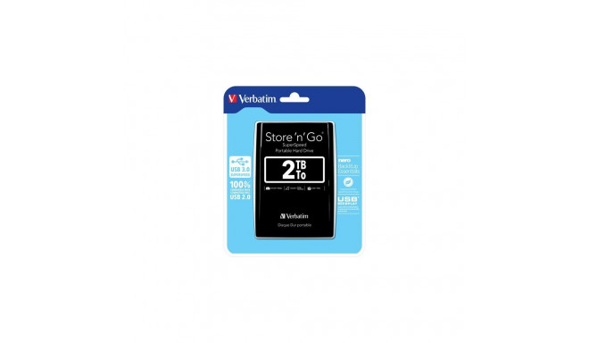Verbatim Store &#039;n&#039; Go USB 3.0 Portable Hard Drive 2TB Black