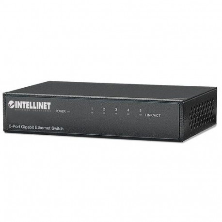 Intellinet 5-Port Gigabit Ethernet Switch, Desktop Size, Metal Housing, IEEE 802.3az (Energy Efficie