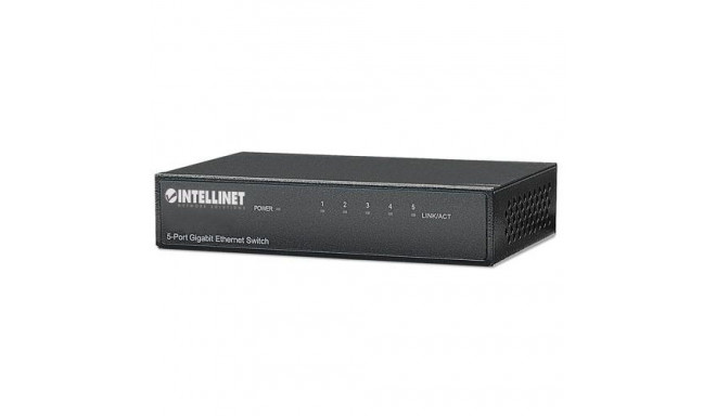 Intellinet 5-Port Gigabit Ethernet Switch, Desktop Size, Metal Housing, IEEE 802.3az (Energy Efficie