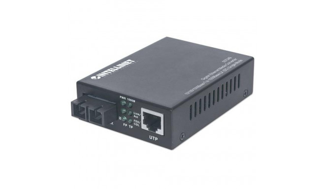 Intellinet Gigabit Ethernet Single Mode Media Converter, 10/100/1000Base-T to 1000Base-Lx (SC) Singl