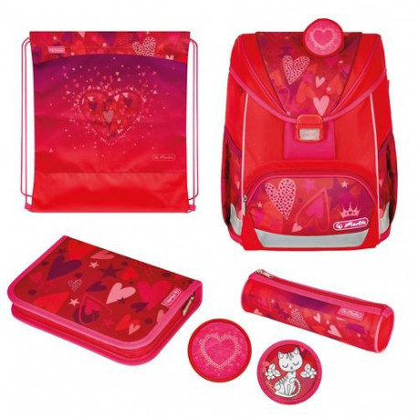 Herlitz UltraLight Plus Sweet Hearts school bag set Girl Polyester Red