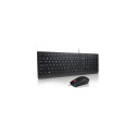 Lenovo Essential Wired Combo Black US Euro keyboard Mouse included Universal USB