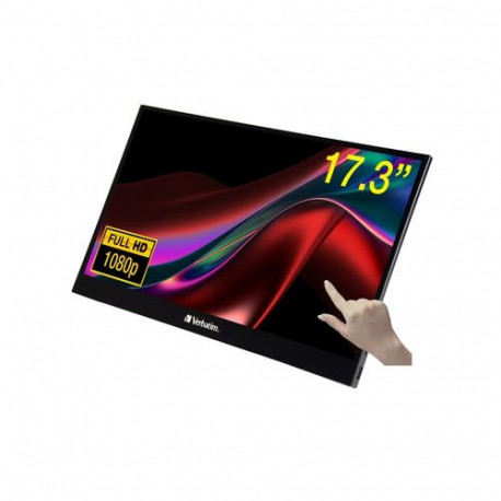 Verbatim 49593 computer monitor 43.9 cm (17.3") 1920 x 1080 pixels Full HD LCD Touchscreen Blac