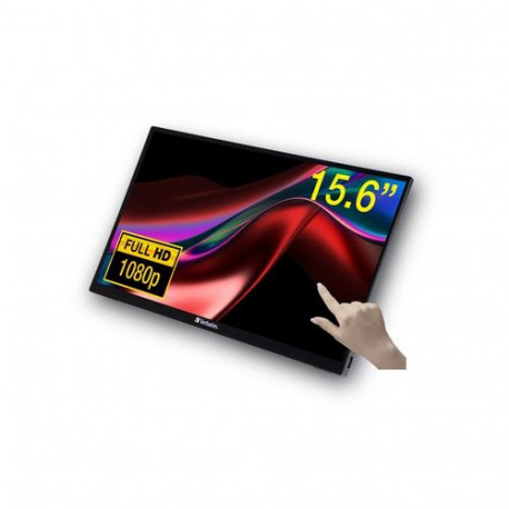 Verbatim 49592 computer monitor 39.6 cm (15.6") 1920 x 1080 pixels Full HD LCD Touchscreen Blac