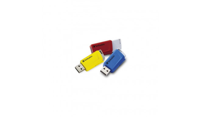 Verbatim Store &#039;n&#039; Click - USB 2.0 Drive 3.2 GEN1 - 3x16 GB - Red/Blue/Yellow