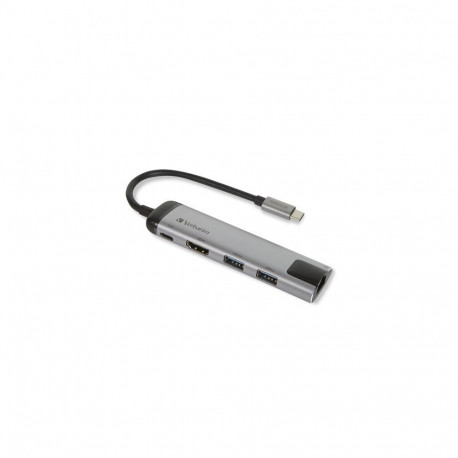USB-C Verbatim Adapter USB 3.1 GEN 1/ USB 3.0 x 2 HDMI RJ45