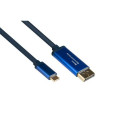 Alcasa 4812-CSF020B video cable adapter 2 m USB Type-C DisplayPort Blue
