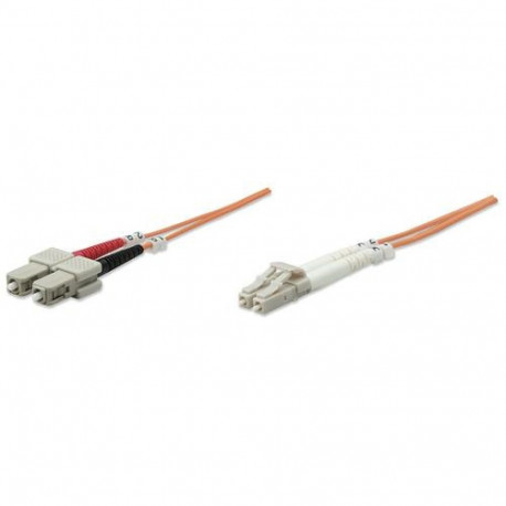 Intellinet Fiber Optic Patch Cable, OM2, LC/SC, 2m, Orange, Duplex, Multimode, 50/125 µm, LSZH, Fibr