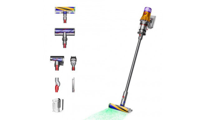 Dyson V12 Detect Slim Absolute 2-in-1 stick vacuum Battery Dry Bagless 545 W Nickel, Yellow
