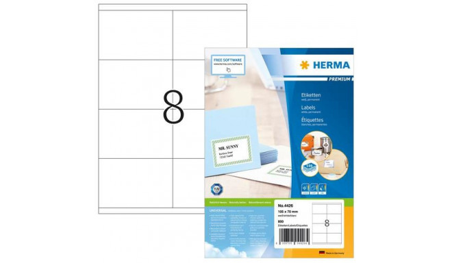 HERMA Labels Premium A4 105x70 mm white paper matt 800 pcs.