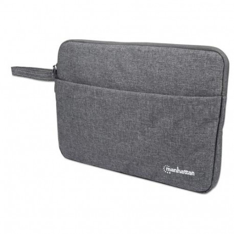 Manhattan Seattle Laptop Sleeve 14.5", Grey, Padded, Extra Soft Internal Cushioning, Main Compa