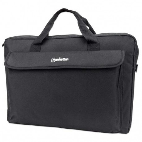 Manhattan London Laptop Bag 17.3", Top Loader, Black, LOW COST, Accessories Pocket, Shoulde