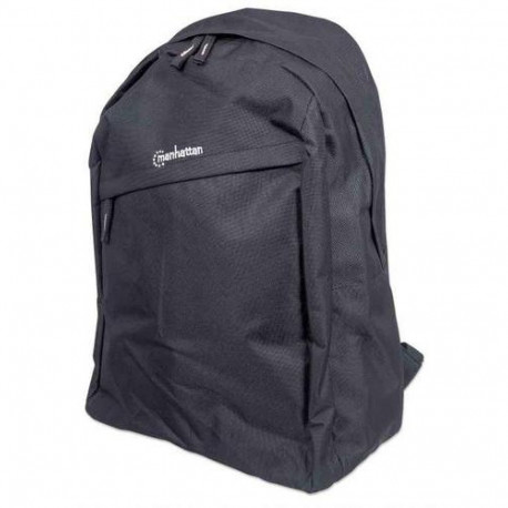 Manhattan Knappack Backpack 15.6", Black, LOW COST, Lightweight, Internal Laptop Sleeve, Access