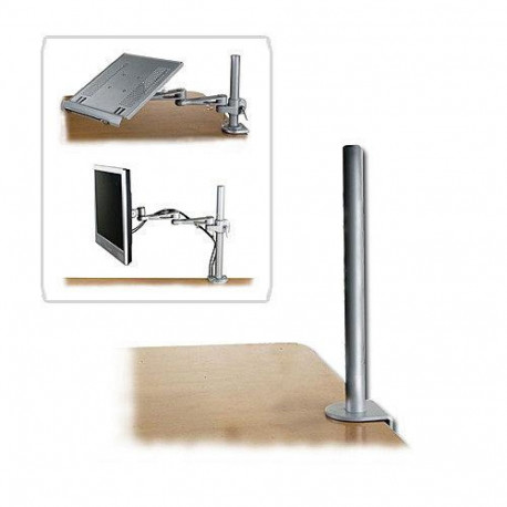 Lindy 450mm Desk Clamp Pole, Silver