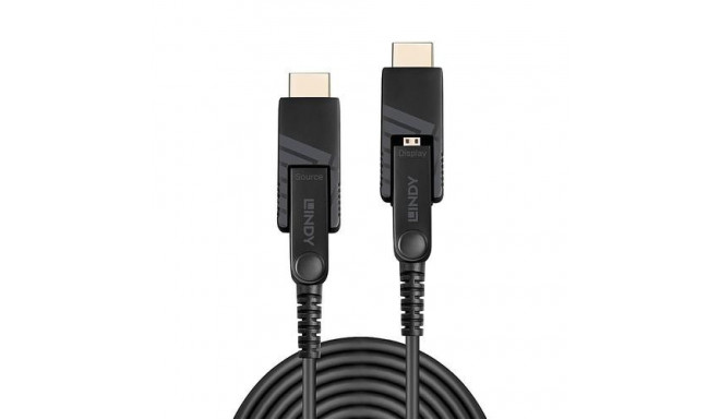 Lindy 20m Fibre Optic Hybrid Micro-HDMI 18G Cable with Detachable HDMI and DVI Connectors