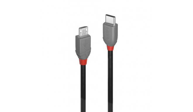 Lindy 3m USB 2.0 Type C to Micro-B Cable, Anthra Line
