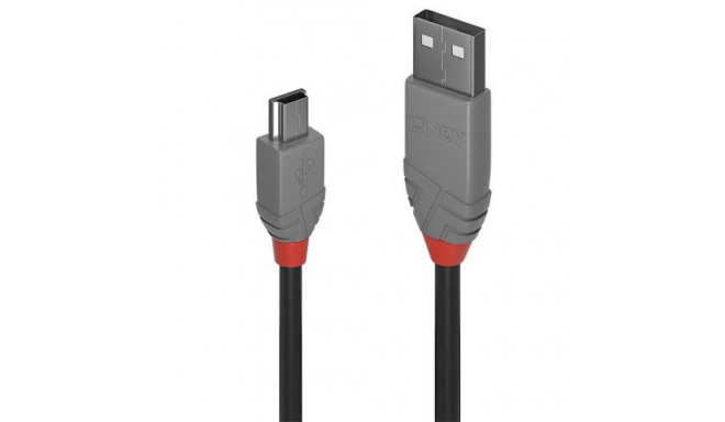 Lindy 1m USB 2.0 Type A to Mini-B Cable, Anthra Line