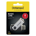 Intenso Basic Line USB flash drive 8 GB USB Type-A 2.0 Black, Silver