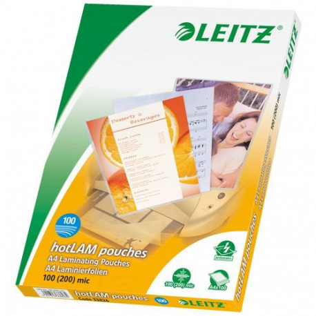 Leitz iLAM Premium Glossy A4 Laminating Pouches, 100 microns, Pack of 100