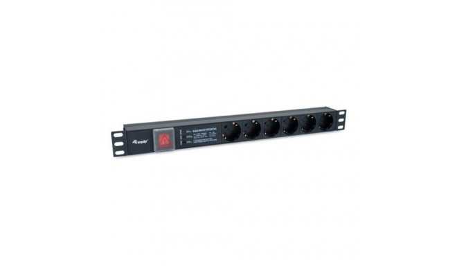 Equip 6-Outlet German Power Distribution Unit, with Surge Protection, Integrated line fitler