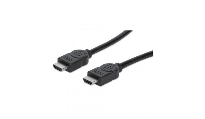 Manhattan HDMI Cable with Ethernet, 1080p@60Hz (High Speed), 10m, Male to Male, Black, Fully Shielde