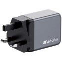 Verbatim GNC-65 GaN Charger 65W with 2 x USB-C PD 65W / 1 x USB-A QC 3.0 (EU/UK/US)