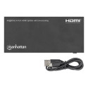 Manhattan HDMI Splitter with downscaling 4-Port , 4K@60Hz, Displays output from x1 HDMI source to x4