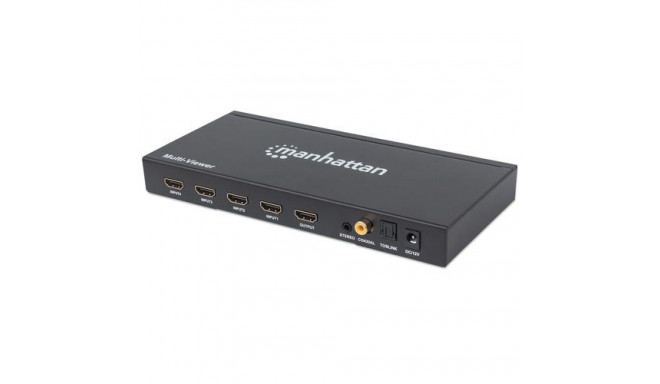 Manhattan 1080p 4-Port HDMI Multiviewer Switch, Switch with Four Inputs on One Display, Video Bandwi
