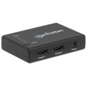 Manhattan HDMI Splitter 4-Port (Compact), 4K@30Hz, Displays output from x1 HDMI source to x4 HD disp