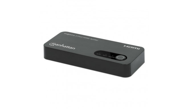 Manhattan 4K@60Hz 2-Port HDMI Splitter Splits One HDMI Input to Two HDMI Outputs (1x2), 18G, Micro-U