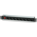 Intellinet 19&quot; Rackmount 8-Way Power Strip - German Type, With On/Off Switch, No Surge Prot