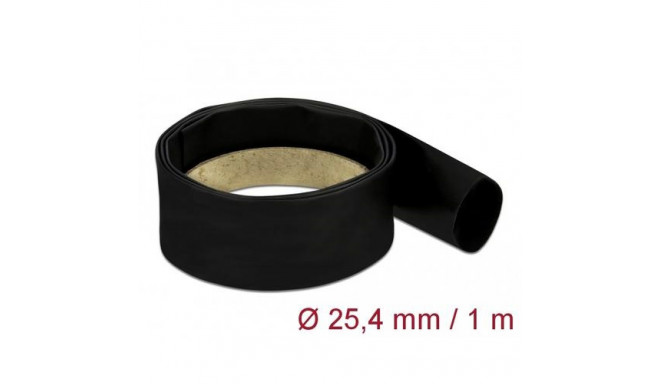 DeLOCK Heat Shrink Tube 1 m x 25.4 mm Shrinkage Ratio 4:1 black