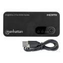 Manhattan 4K@60Hz 2-Port HDMI Splitter Splits One HDMI Input to Two HDMI Outputs (1x2), 18G, Micro-U